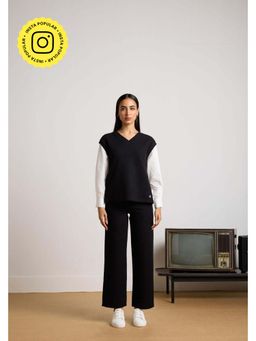 Muvazo - Black Jacquard Solid/Plain Co-Ords Sets
