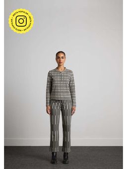 Muvazo - Black Polyester Geometric Co-Ords Sets