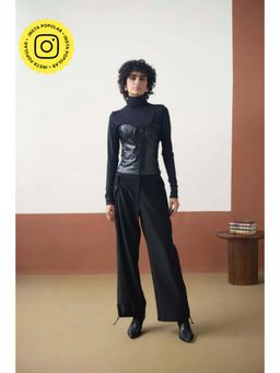 Muvazo - Black Polyester Solid/Plain Co-Ords Sets