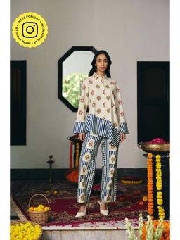 Muvazo - Multi-Colour Linen Floral Co-Ords Sets