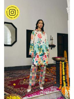 Muvazo - Multi-Colour Satin Floral Co-Ords Sets