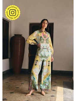 Muvazo - Multi-Colour Linen Printed Co-Ords Sets