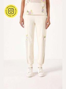Muvazo - White Thread 'Talk Comfo Joggers