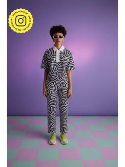 Muvazo - Black Nylon Graphic Co-Ords Sets