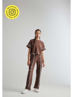Muvazo - Brown Organic Cotton Embroidered Co-Ords Sets