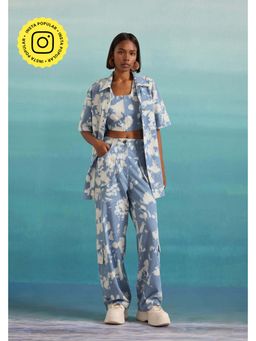 Muvazo - Blue Cotton Tie And Dye Co-Ords Sets