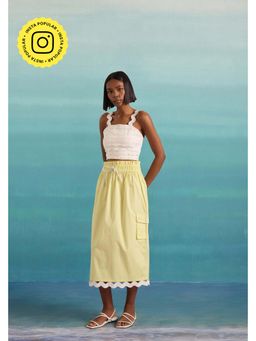Muvazo - Yellow Cotton Solid/Plain Co-Ords Sets