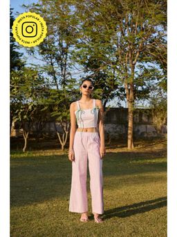 Muvazo - Pink Organic Cotton Stripes Co-Ords Sets