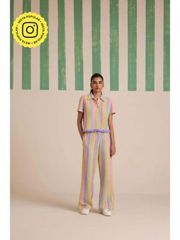Muvazo - Multi-Colour Crochet Textured Co-Ords Sets