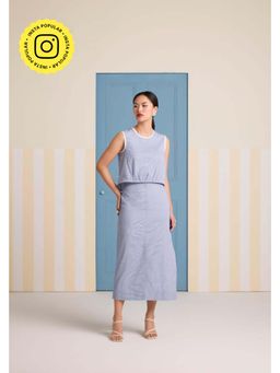 Muvazo - Blue Pure Cotton Stripes Co-Ords Sets