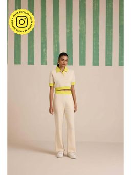 Muvazo - Yellow Cotton Stripes Co-Ords Sets