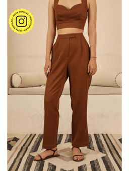 Muvazo - Brown Pleated Pant