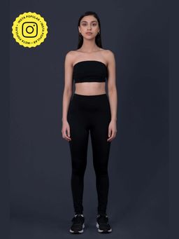 Muvazo - Black Cotton Solid Fitted Bustier