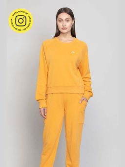 Muvazo - Yellow Cotton Blend Sweatshirt