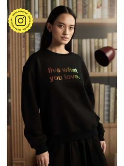 Muvazo - Black Cotton Blend Sweatshirt