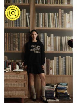 Muvazo - Black Cotton Blend Sweatshirt