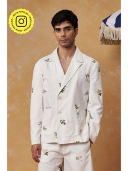 Muvazo - Heritage White Flora Blazer
