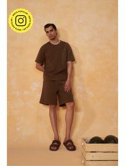 Muvazo - Brown Linear Detail Co-Ord