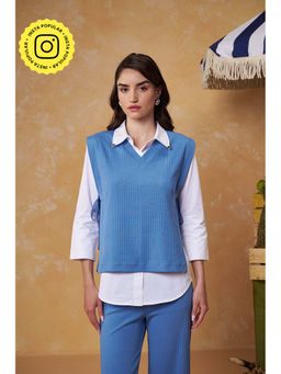 Muvazo - Skyline V-Neck Shell Top