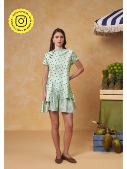 Muvazo - Breeze Green Polyester Co-Ord