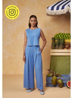 Muvazo - Youth Blue Cotton Blended Co-ord