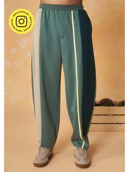Muvazo - Diagonal Panel Green Pants