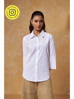 Muvazo - The Ivory White Solid Shirt