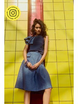 Muvazo - Navy Blue Raffle Affair Skirt