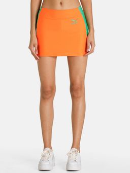 Puma - X DUA LIPA Womens Orange Mini Skirt