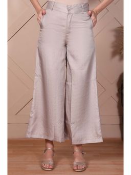 Elleven - Women Beige Polyester Solid Palazzo