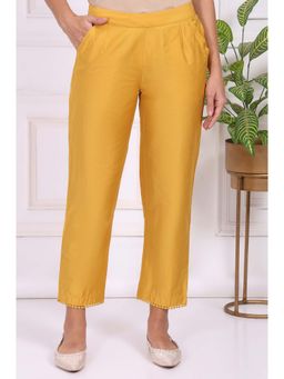 W - Yellow Viscose Solid Pant