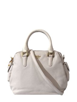 Eske - Vanilla Solid Leather Handbag for Women