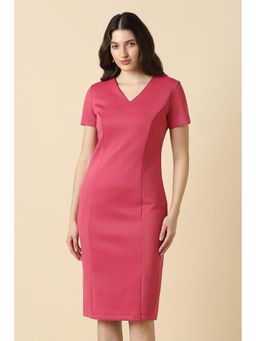Allen Solly - Women Pink Solid Formal Dress