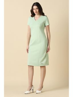 Allen Solly - Women Light Green Solid Formal Dress