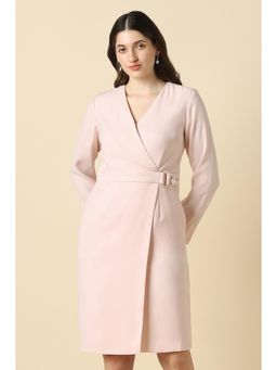 Allen Solly - Women Pink Solid Formal Dress