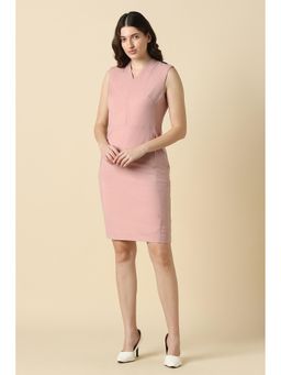 Allen Solly - Women Pink Solid Formal Dress