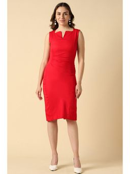 Allen Solly - Women Red Solid Casual Dress