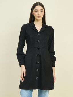 Madame - Suede Blazer Dress with Embellished Button Details