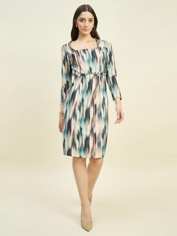 Madame - Printed Beige Dress