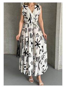 PIMU - V-Neck Maxi Dress With Belt