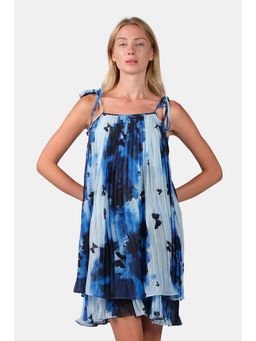 Virgio - Printed Georgette Tie-Up Strap Mini Dress For Women