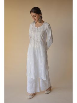 Old Marigold - Noori Cotton White Hand Embroidered Chikankari Kurta