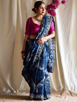 Sundarii - Meet Dabu Chanderi Silk Saree without Blouse