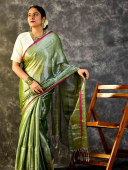 Sundarii - Mrig Tissue Saree without Blouse