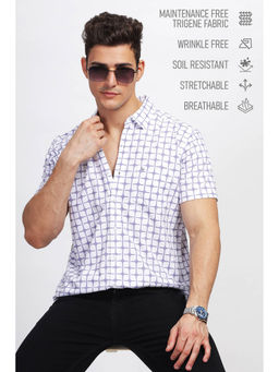 BULLMER - Men Lavender Trendy Regular Fit Printed Casual Shirt