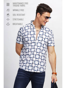 BULLMER - Men Blue Trendy Regular Fit Printed Casual Shirt