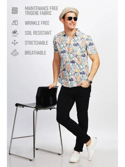 BULLMER - Men Green Trendy Regular Fit Printed Casual Shirt