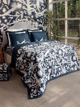 MYTRIDENT - Zunu Floral 100% Cotton 400 Tc King Bedsheet & Pillow Covers (Set of 5)