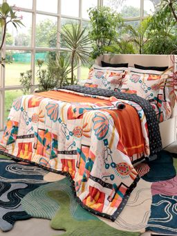 MYTRIDENT - Surocco 100% Cotton 400 Tc King Bedsheet & Pillow Covers (Set of 5)