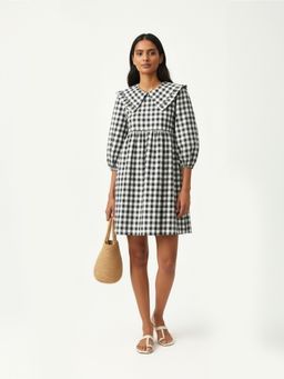 Backup Studio - Black Gingham A Line Short Dress